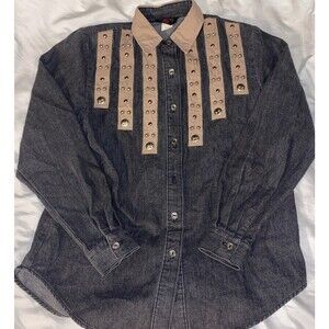 Women’s Vintage Wild Fire Western Button Shirt  Small Studs Bling Rodeo S10